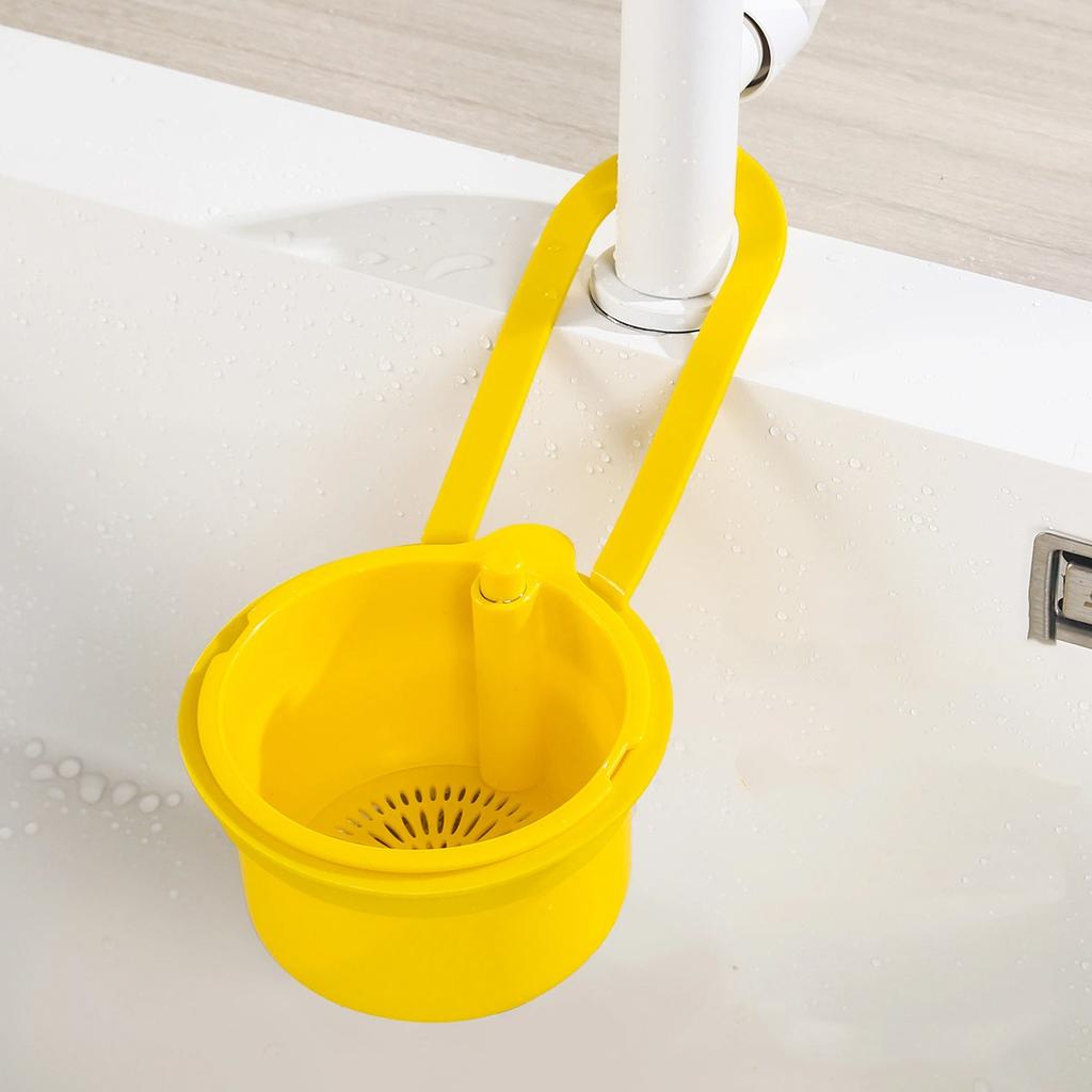 1Pc Plastic Kitchen Hanging Sink Drain Basket Automatic Dump Kitchen Sink Waste Collector Removable Bottom for Easy Installation