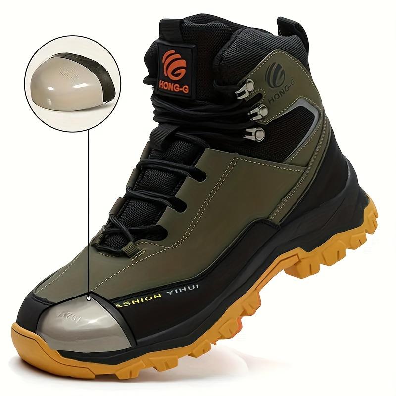 High Top Slip Resistant Safety Shoes Anti-Puncture Anti-smash Work Sneakers Steel Toe Boots for Men Water Resistant Work Shoes