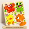 Montessori Handmade Wooden Animal Puzzle Board for Children Aged 0-3 - Early Education Shape Toy