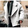 Herren Revers Wollmantel, Herbst und Winter Street Fashion Kurzer Stil, Off The Shoulder