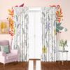2Pcs- Green plant-printed curtain -100% polyester material, suitable for bedroom curtain and living room decoration;