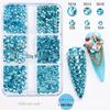 Nail Art Rhinestones: Mixed Color AB Light Pink Champagne Glass Set - Six Grids