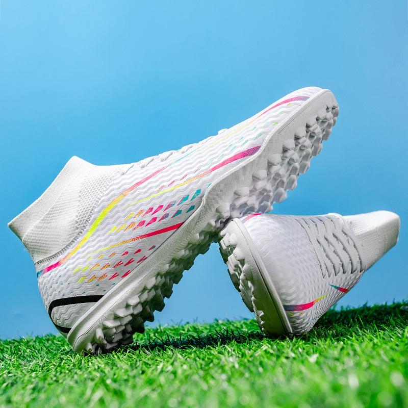 New High-top Football Shoes Long Broken Nails Men's and Women's Football Shoes Grass Student Training Shoes