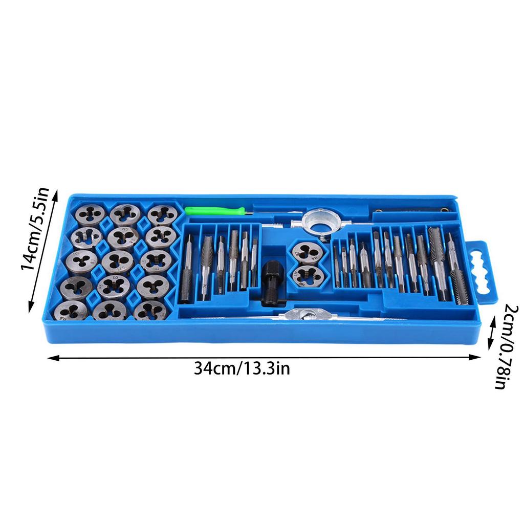 40 pcs Hardened Metric Tap & Die Set Screw Thread Taper Hand tools