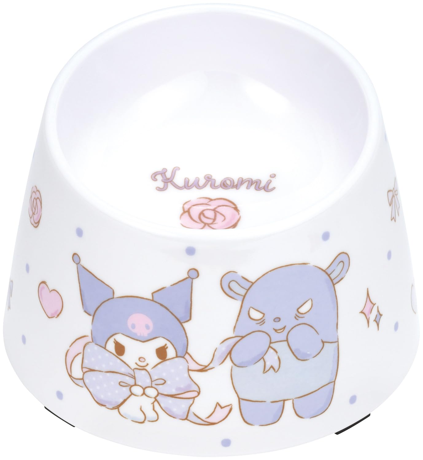 

Skater Melamine Pet Food Bowl, 250ml, for Extra Small Dogs, Sanrio Kuromi Big Ribbon, PMFB1-A