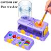 New cartoon cleaner with automatic washing and pen holder circulation, multifunctional cleaning cup, art and painting supplies