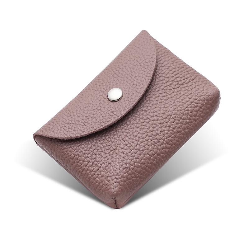 Мини-кошелек из натуральной кожи, женский кошелек из коровьей кожи, зерно личи, мягкая кожаная сумка