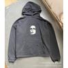 Túlméretezett mosott pamut kapucnis pulóver betűnyomattal Uniszex Streetwear Őszi alkalmi pulóver