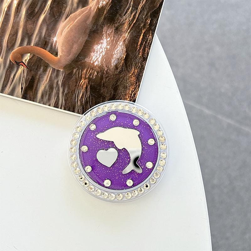 Retractable Desktop Phone, Airbag Holder, Dolphin Love Mirror, Creative Rhinestone Magnetic Suction Ring, Luxury Ring.
