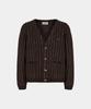 Noice M Stripe Mohair Knit Cardigan - Brown