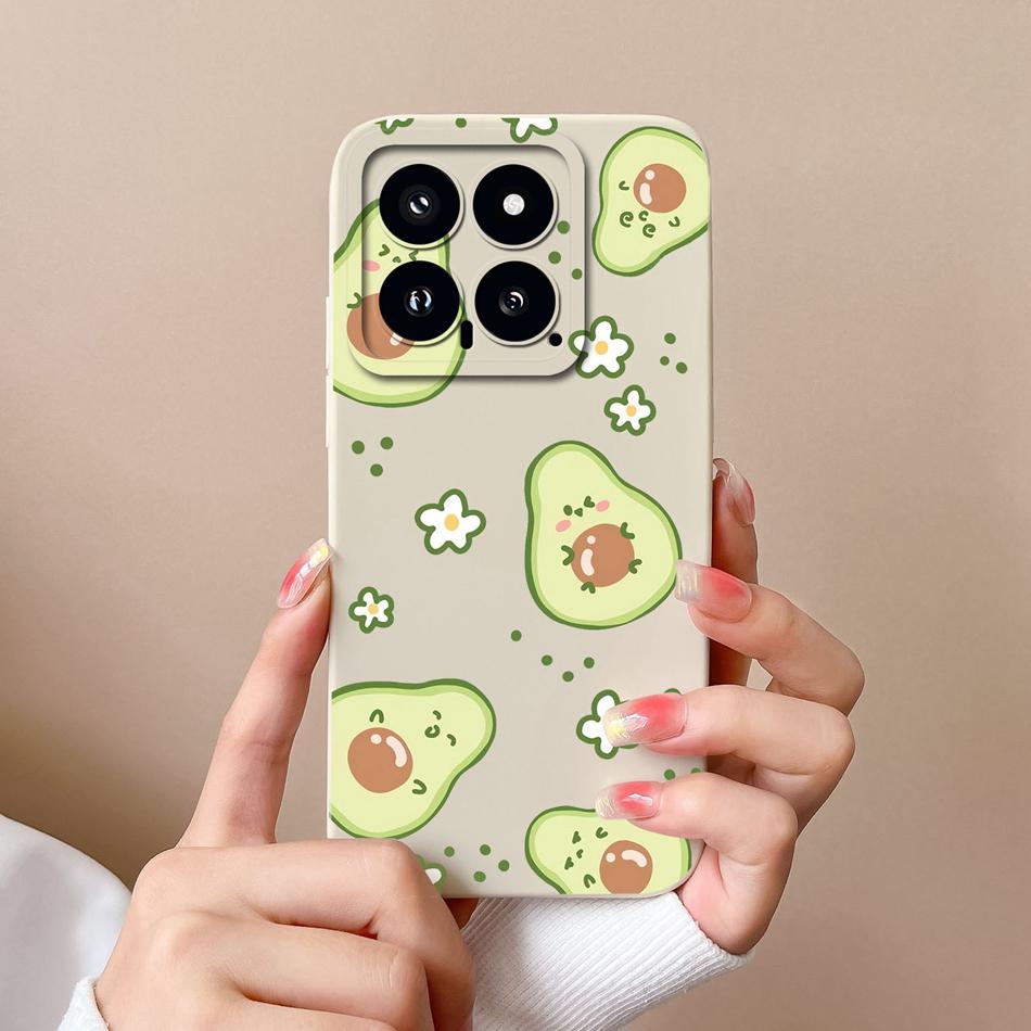 Case For Xiaomi 14 Pro Cartoon Soft Smooth Liquid Silicone Full Protection Shockproof Bumper For Xiaomi14 14Pro Back Cover Capa