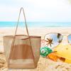 Yogodlns Sommer Große Kapazität Mesh Tote Tasche Für Frauen Einfache Hohl Strand Casual Schulter Tasche