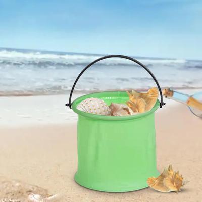 Mini Beach Bucket Folding Broken-proof Happy Summer Sand Bucket Kids Toy