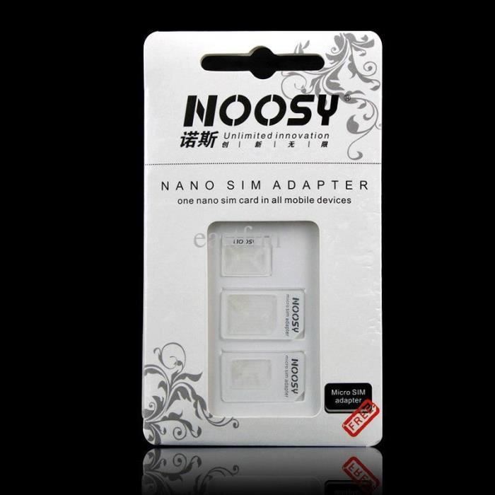 Lot Kit 3 En 1 Adaptateur Nano SIM - Micro SIM - SIM