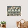 Vintage Metal Wall Sign Dad Workshop Retro Tin Art Garage Decor Man Cave Bar