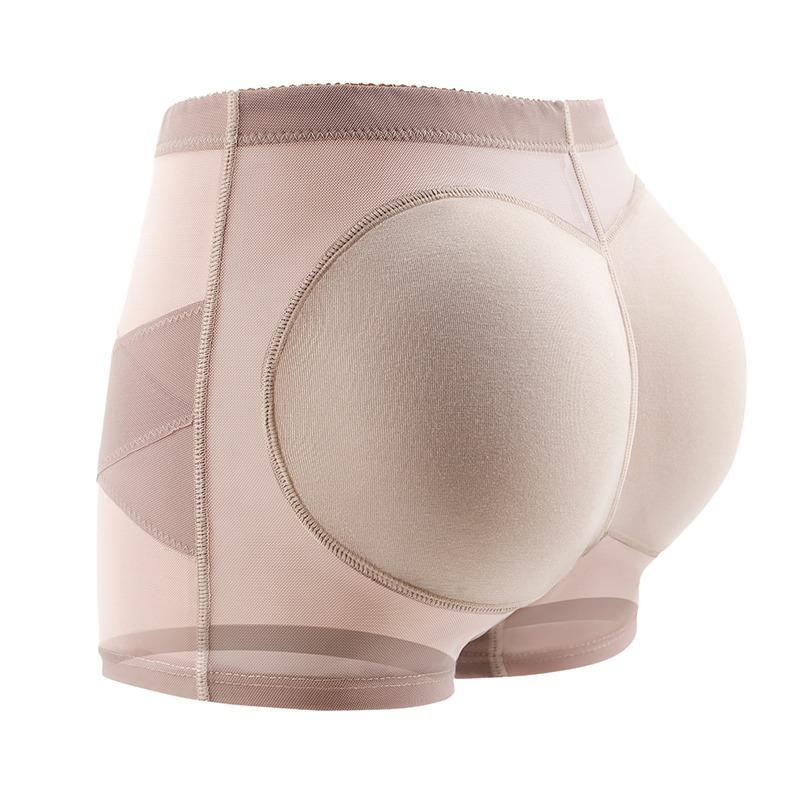 Chiloți modelatori cu talie medie, fund mare fals, pentru femei, pentru slăbit, ridicare fese, cu bureți, push-up, pantaloni scurți, îmbunătățire șolduri, lenjerie modelatoare