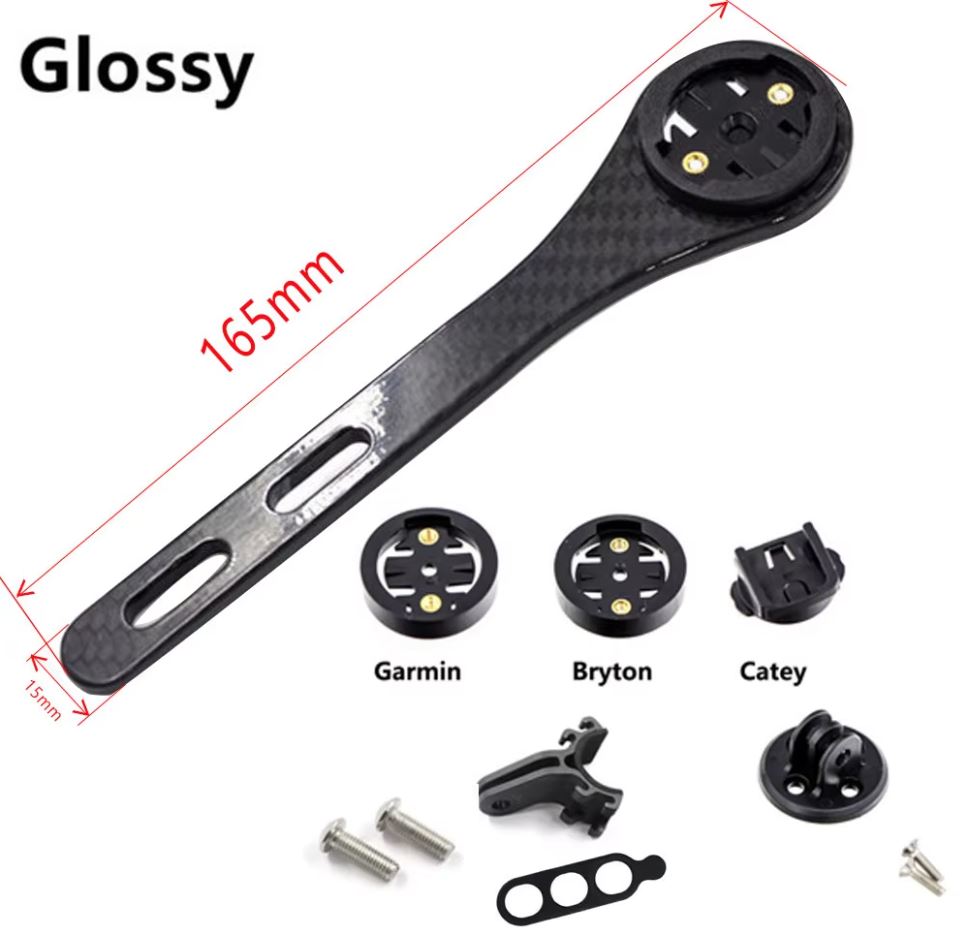 Short Version Bicycle Computer Mount Full Carbon 3K Road MTB Handlebar Mount Holder Support For Cateye Bryton IGpsport Blackbird