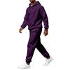 Men's Retro Hooded Two-Piece Set, Casual Athletic Outfit for Daily Wear
