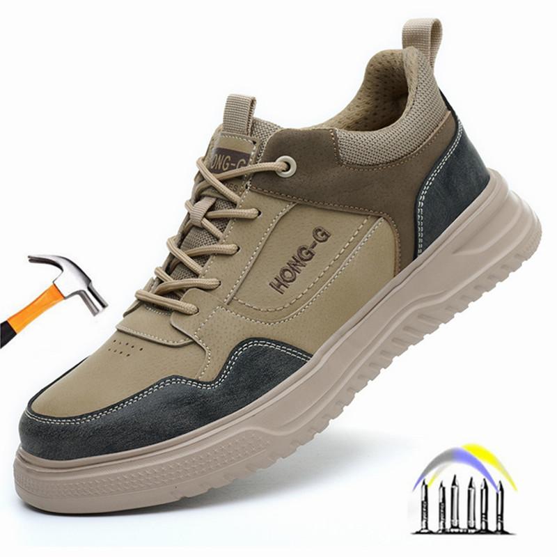 Steel Toe Work Boots Anti-Smash Anti-Puncture Safety Shoes for Men Working Sneakers with Metal Toe Labor Protection Shoes