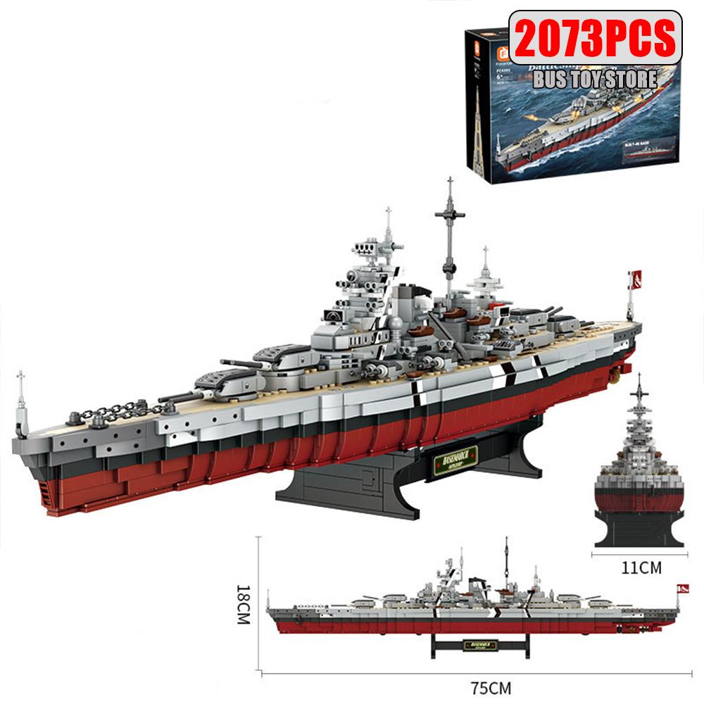 

City MOC Bismarck Army Military Building Blocks Bricks Soldiers Weapon Children s Toys For Girls Boys Children Model Sets FC4201 No Original Box