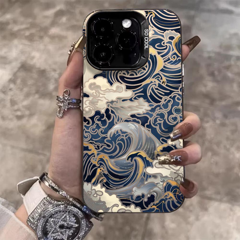 Art Waves Cool Fashion Phone Case For iPhone 17 Pro Max 17e 16e 15 17 Air 14 13 12 11 Pro Max 8 Plus X IMD Shockproof Cover