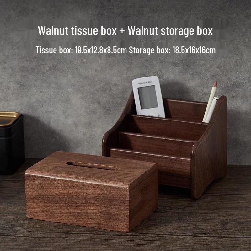 LIEI Black Walnut Wood Tissue Box