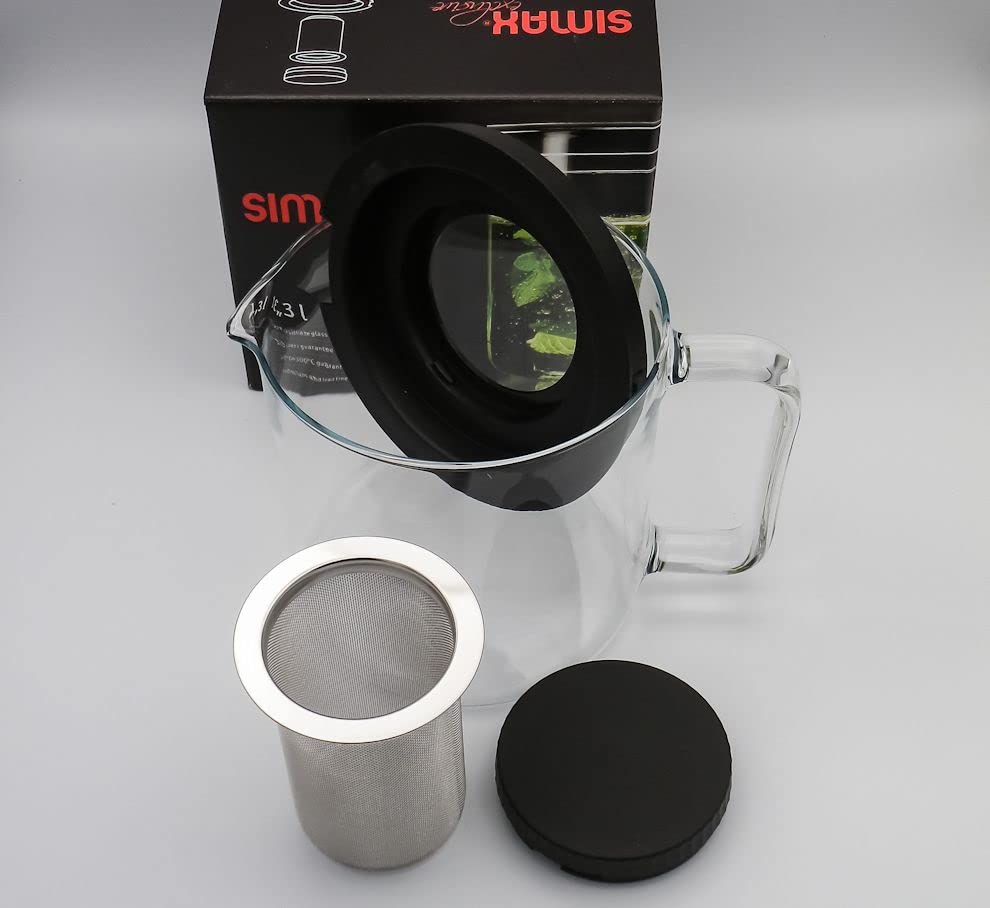 Czech-made Heat-resistant Glass SIMAX Teapot and Jug "Fromm" 1.3L 3260-MET