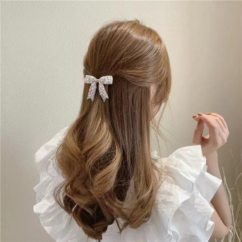 New Korean Sweet Simulated Pearl Bowknot Hairpins Barrettes For Women Fashion Hair Accessories Hair Clips
