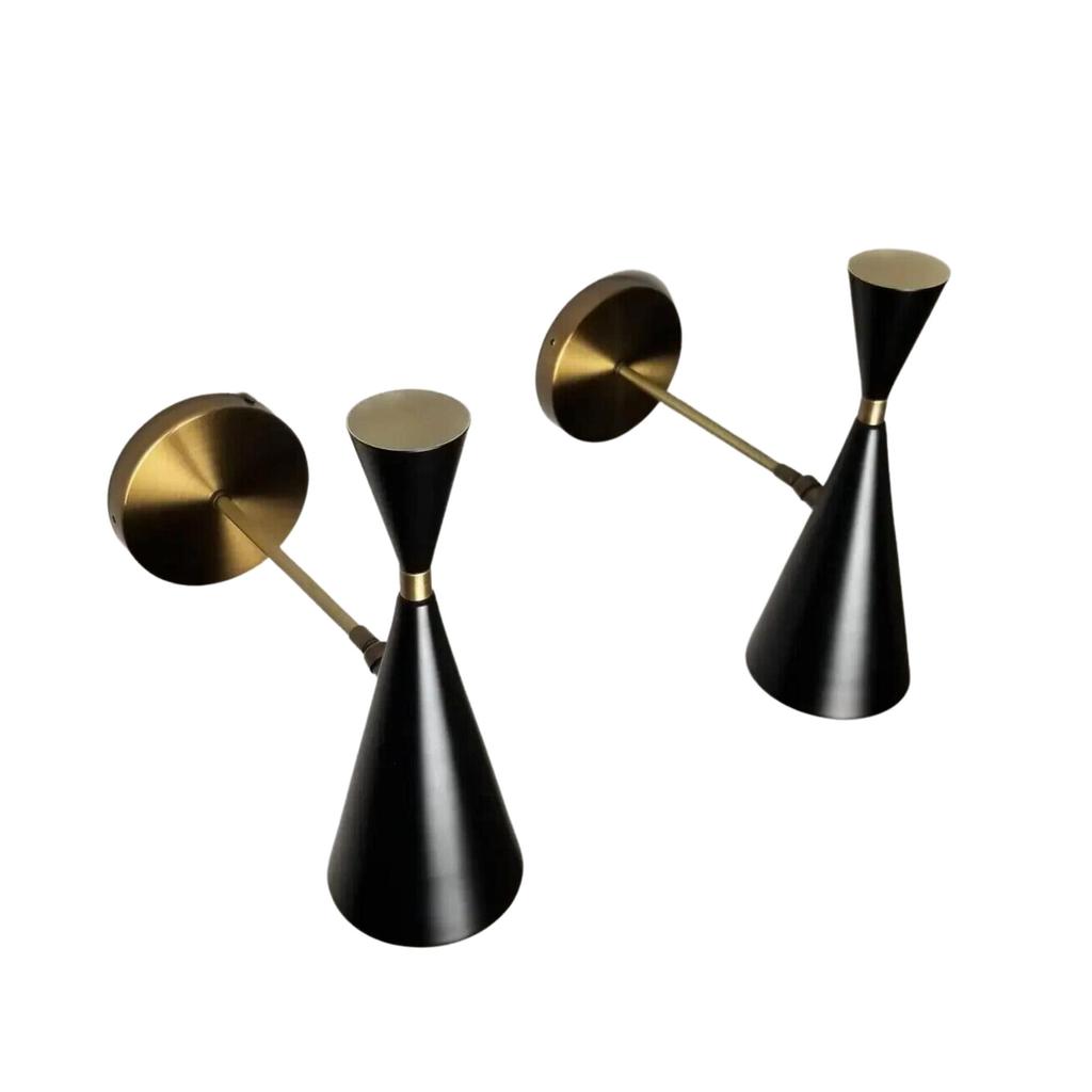 1950s Italian Modern Wall-Mount Reading Lamp in Bronze & Enamel Wall Scones