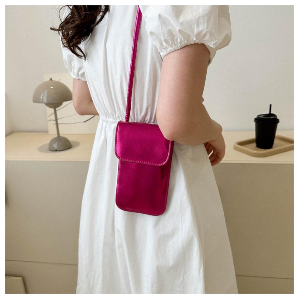 Fashion Handbag Shoulder Bag Crossbody PU Leather Messenger Bag Solid Color Cell Phone Purse Women