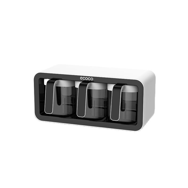Wall-Mounted Seasoning Box Kitchen Spice Storage Set with Spoon for Household Use