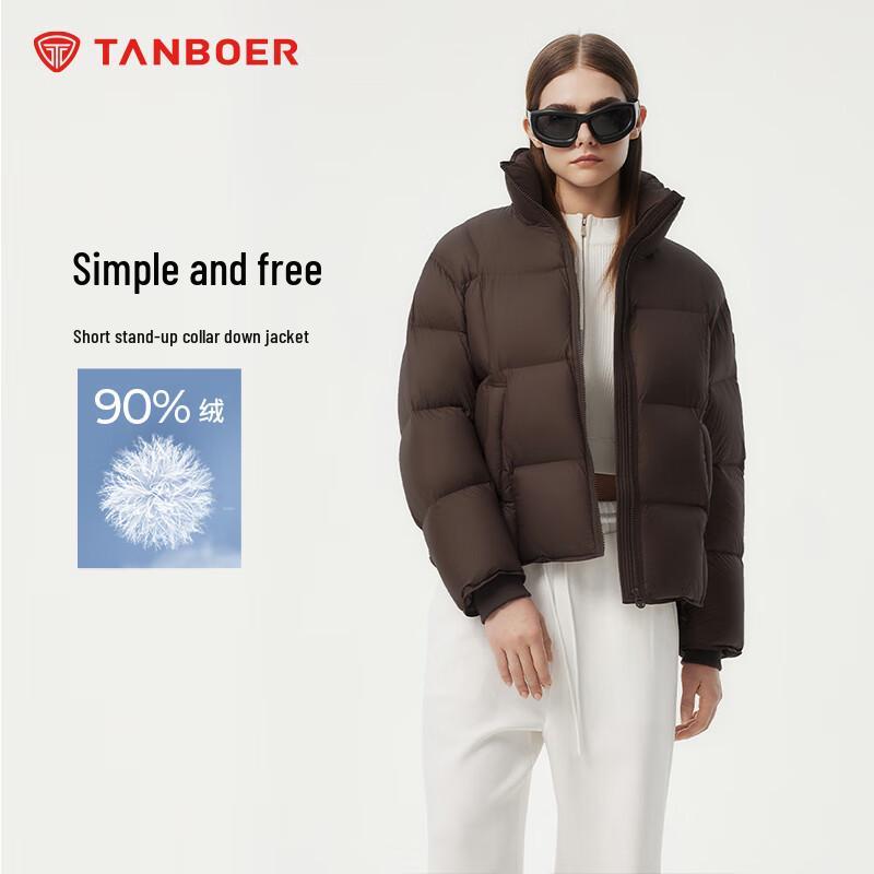 

Tanboer Women s Casual Stand-Collar Short Down Jacket XL