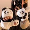 Gloves Women's Velvet Thickened Cute Cartoon Cold-proof Warm Hairy Half-finger Flip Gloves