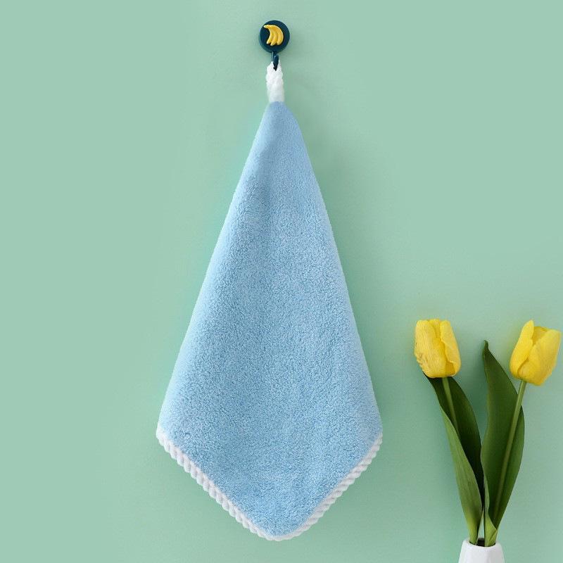 Cartoon Coral Fleece Children s Hanging Hand Towel - Water-Absorbent Souvenir 30*30cm (Thickened Promotion)