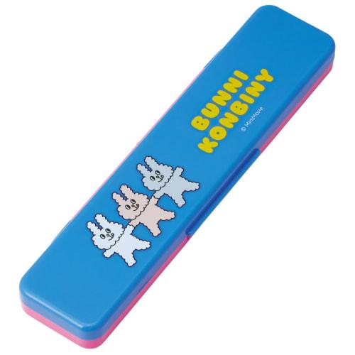 Skater Chopsticks and Spoon Set, Bento Box, Adult, Antibacterial, Combo Set, 18cm, Quiet, Made in Japan, Bunny Convenience Store, CCS3SAAG-A