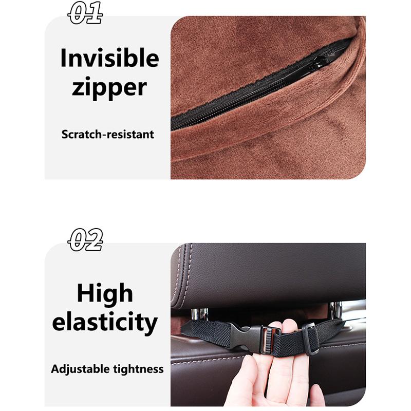 High-End S-Class Neck Support Pillow Flannel Winter Car Seat Cushion for Comfortable Travel Seat Accessories