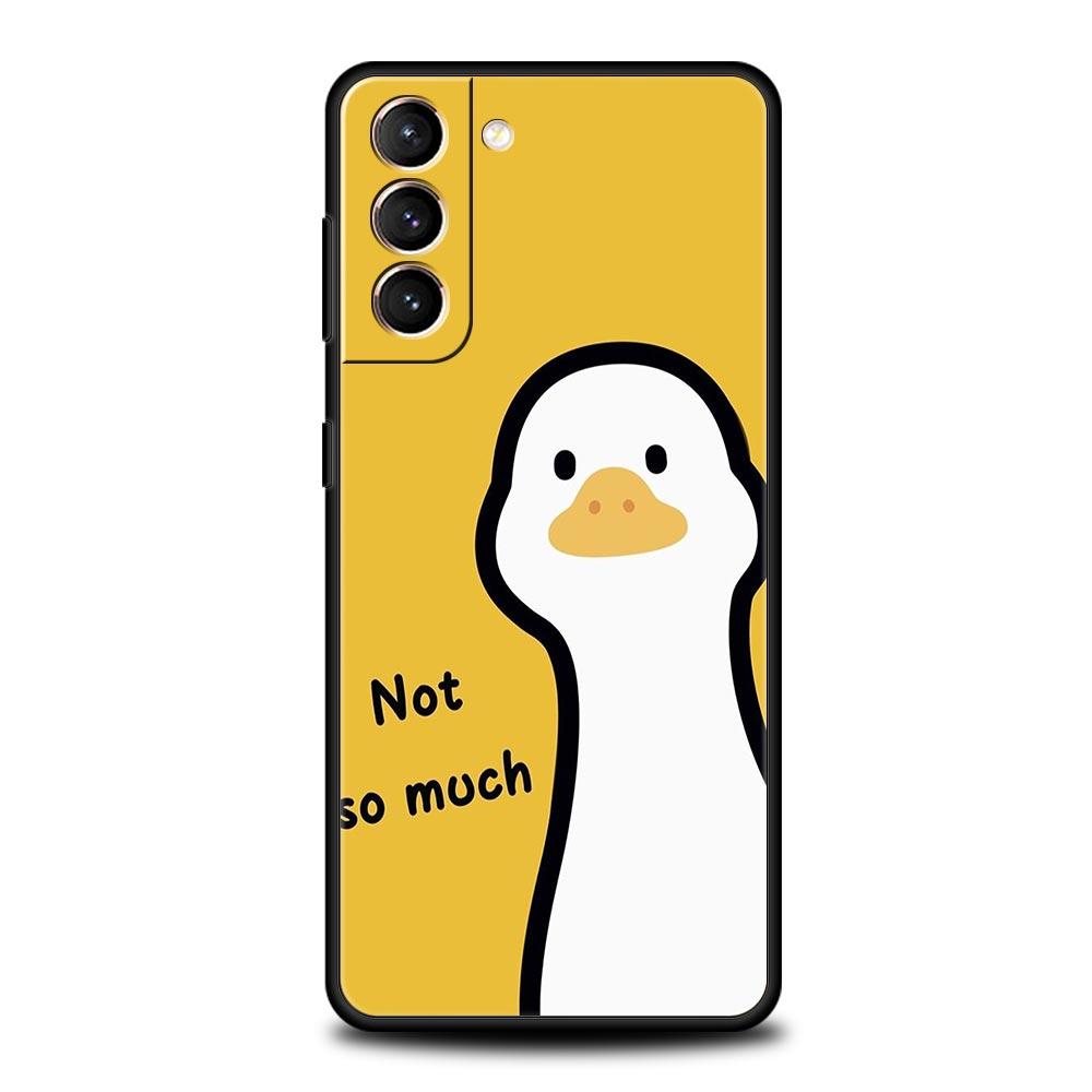 Cute Cartoon Duck Phone Case For Samsung Galaxy S24 S23 S22 S20 Ultra S21 FE 5G S10 S9 Plus S10E S8 Soft Silicone Cover