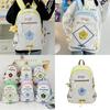 Student Backpack Trendy Nylon School Bag With Padded Shoulder Straps And Spliced Design For Campus Use