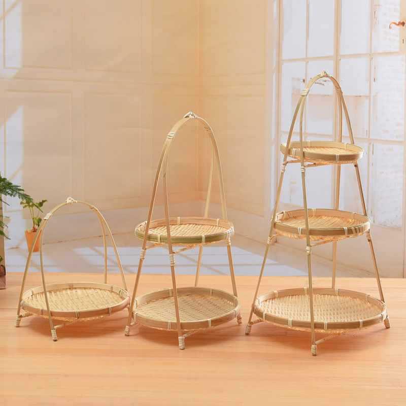 Wooden Multi-Compartment Tea Tray & Snack Plate