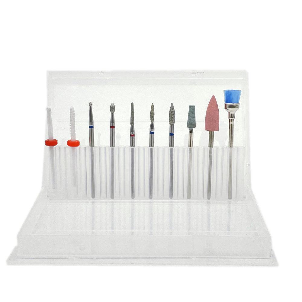 10pcs Manicure Ceramic Nail Drill Bits Set Removing Gel Varnish Drill Manicure Machine Pedicure Nail Bits for Electric Drill