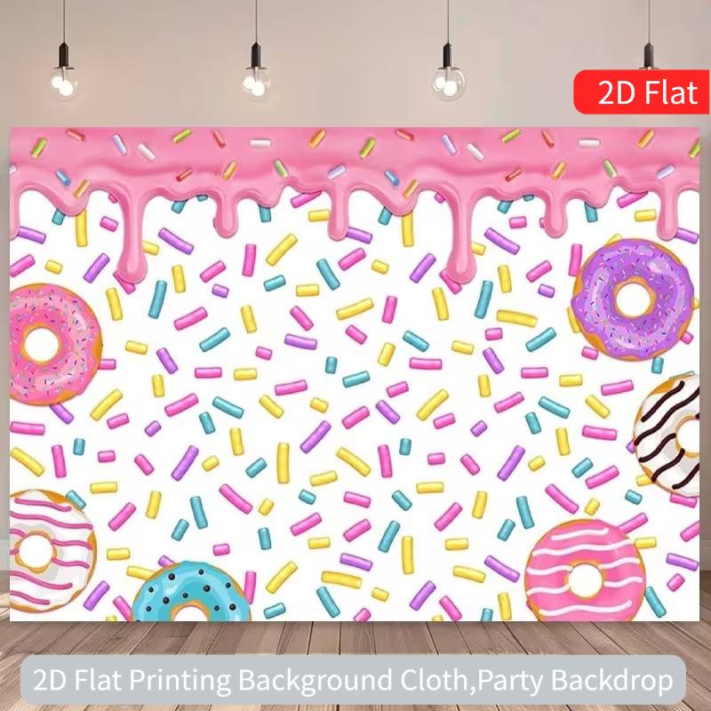 2D Donut Theme Baby Shower Party Backdrop Cloth