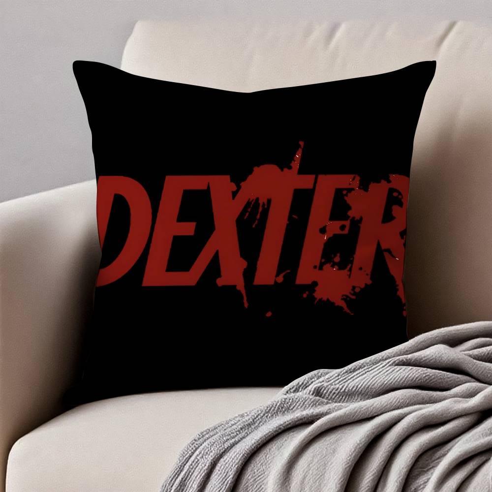 

Classic Movie D-Dexter Pillow Case Anti-dustmite Pillowcase Invisible Zipper Silky Short Plush Sofa Cushion Cover 12x12Inch