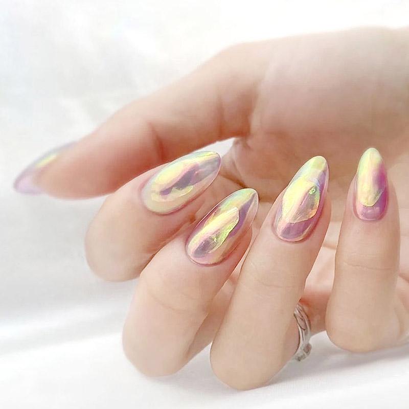 1PC 5*20cm Nail Art Aurora Ice Cube Cellophane Large Colorful Transfer Paper Laser Jewelry Candy Paper Diy5 Color Sticker
