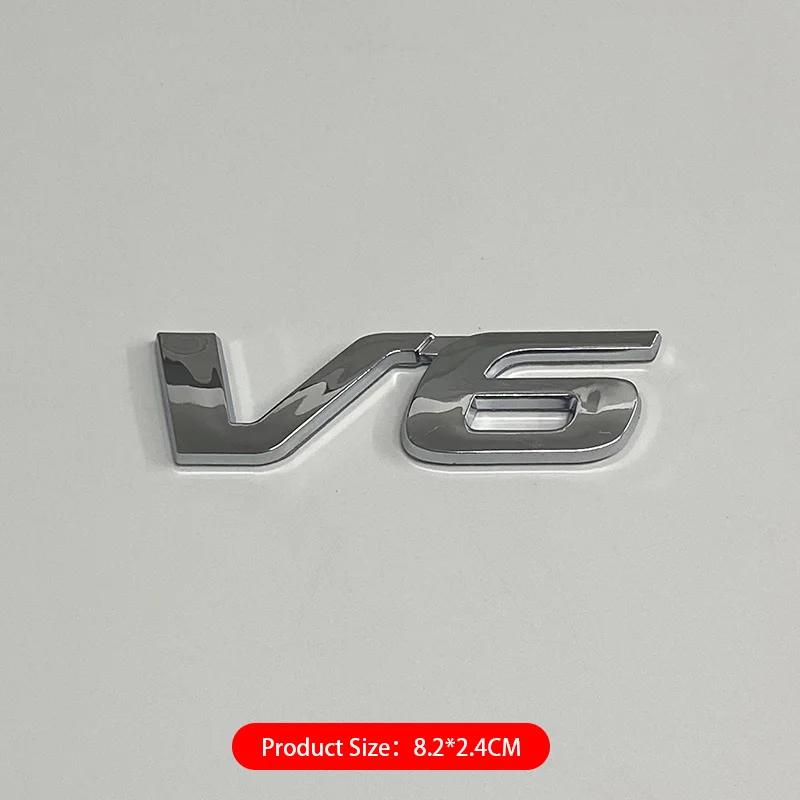 

3D V6 2.4 3.5 Logo Universal Car Badge Trunk Stikcer silver For Honda City Civic Accord CRV Accessories
