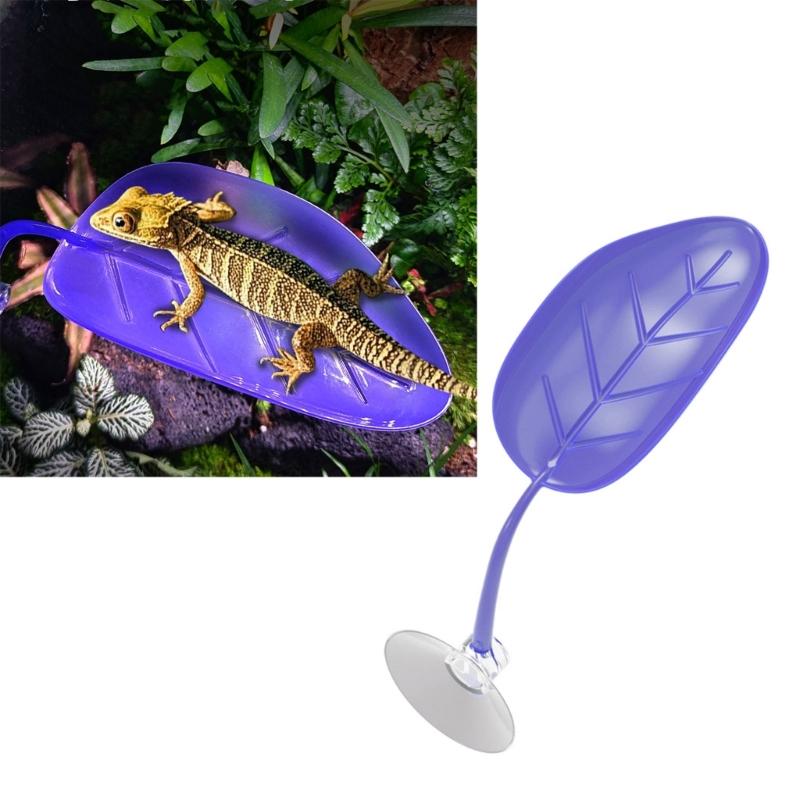 Lizards Basking Platform Tanks Accessories Leaf Shape Bearded Dragon Basking Platform with Suction Cup Decorations