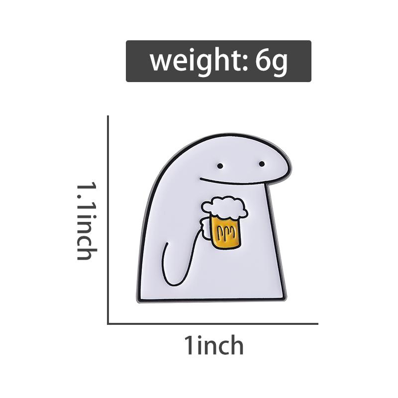 Spille in Smalto Animali Linea Fumetto Spille Personalizzate Animali che Bevono Birra Spille da Bavero Spille per Vestiti Gioielli Divertenti Regalo per Bambini Amici