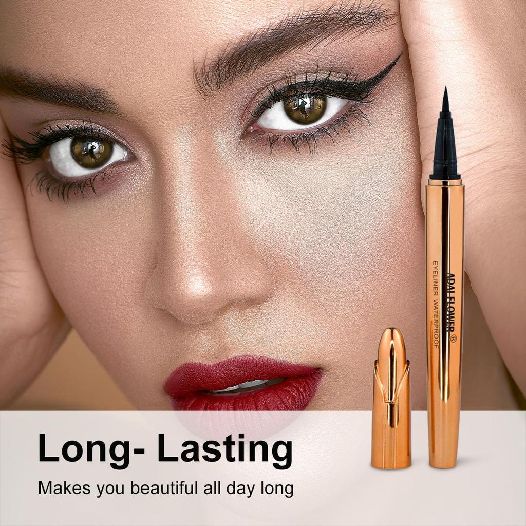 Wasserfester Eyeliner. Wischfest, färbt nicht ab, langanhaltende Farbe. Kaufen Sie 2 und erhalten Sie 1 gratis. Gold