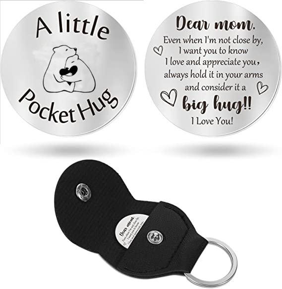 Cross Car Key Inspirational Decision Coin Leather Keychain with Stainless Steel Engraved Double-Sided Round Charm Gift
