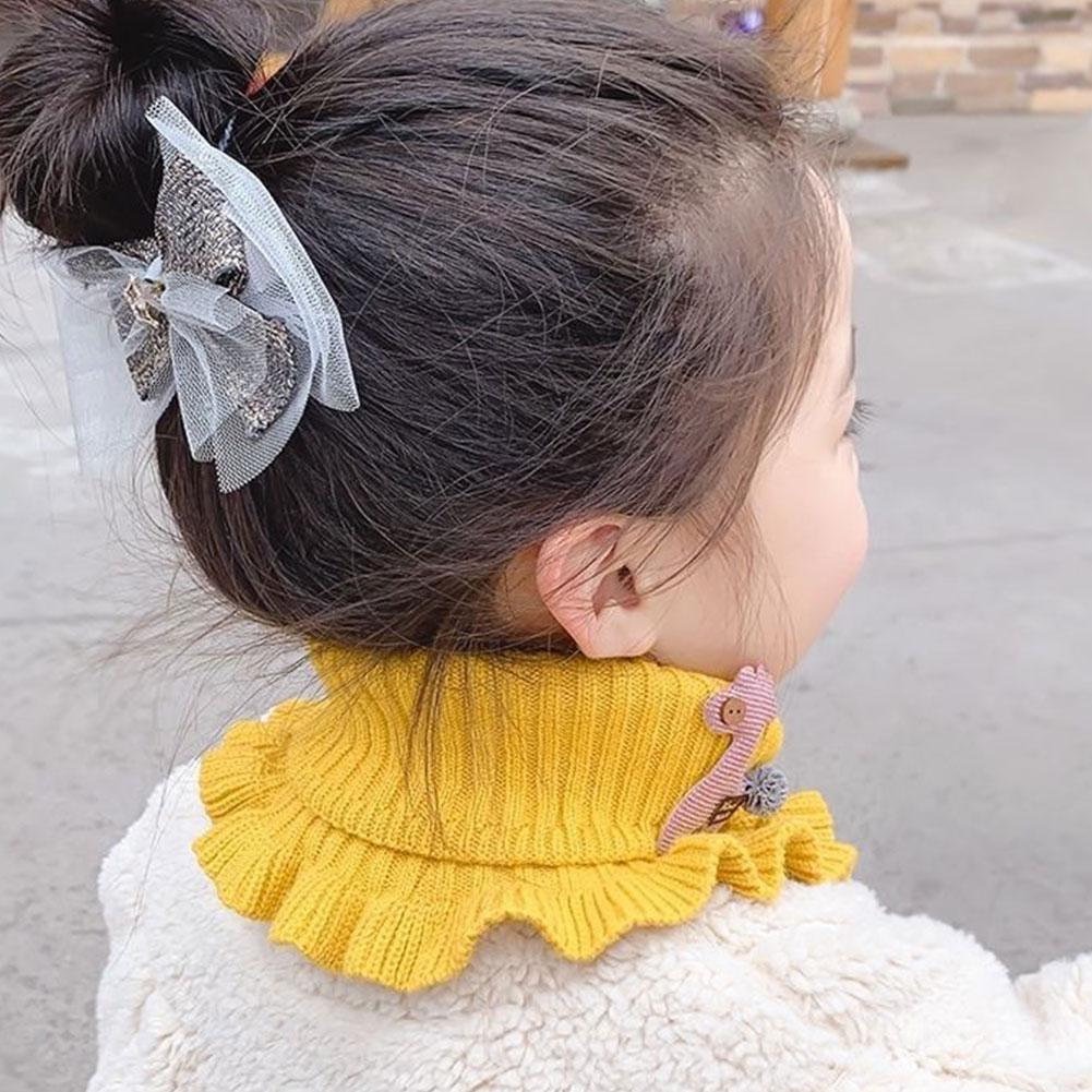 Knitted Scarf Cartoon Giraffe Ruffle Neck Warmer Detachable Fake Collar Knitted Turtleneck Dickey Collar for Kids Toddlers Girls