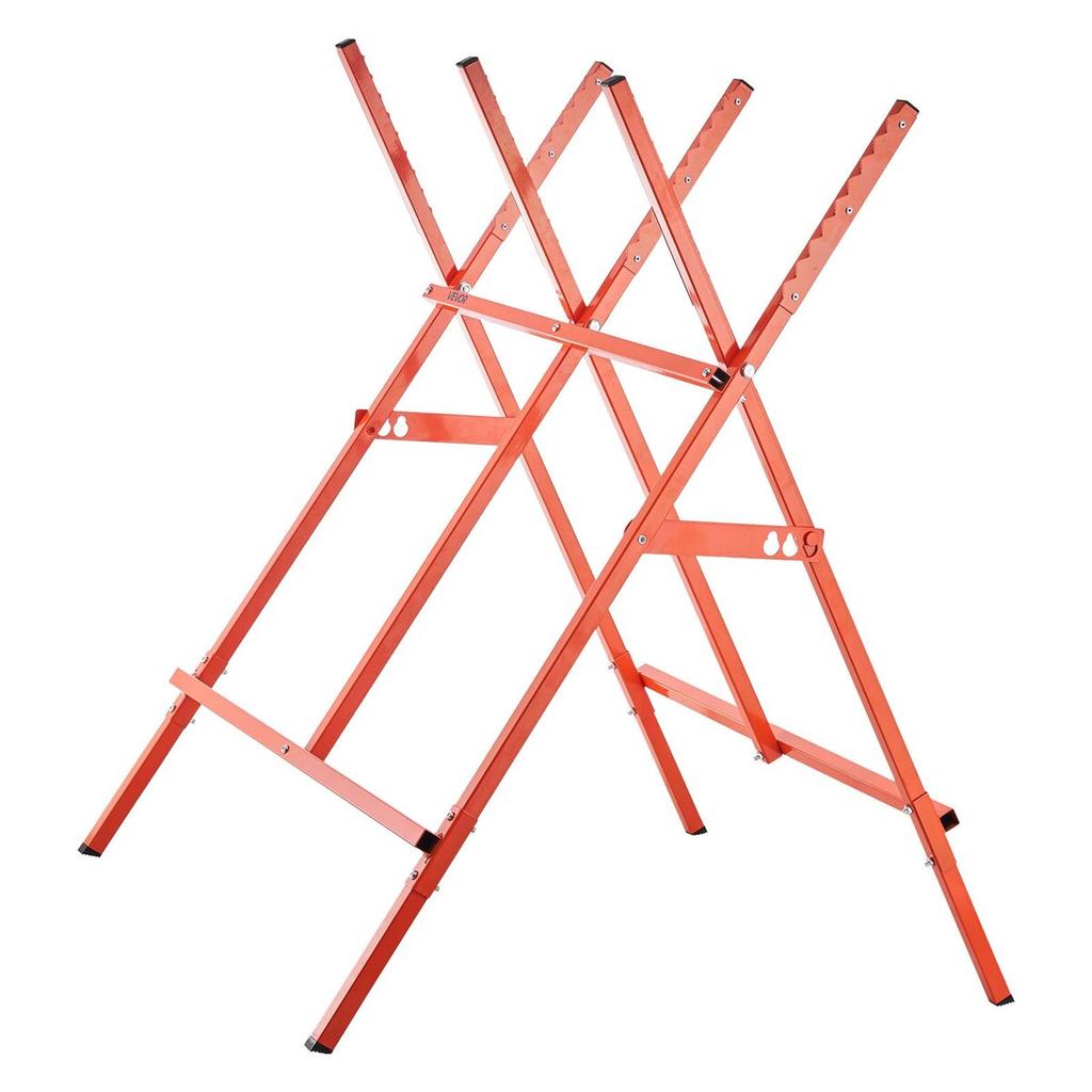 Saw Horses, 2 Pack Folding Work Horses, 117.9 kg Load Capacity Sawhorse with Heavy Duty Legs, Adjustable Height Saw Horse with Non-Slip Foot Pads, for